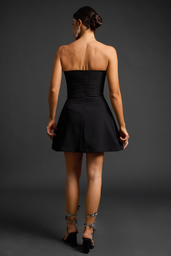 Mavis Black Mini Evening Dress