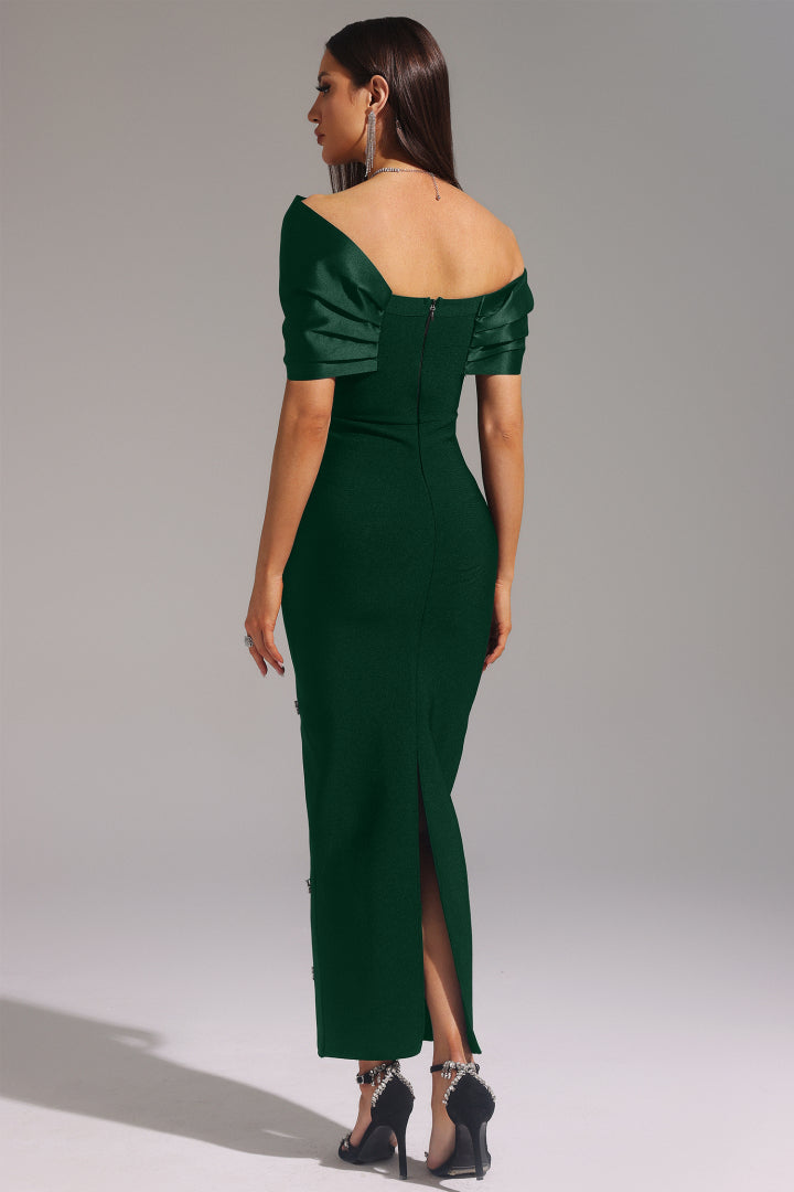 Palez Green Long Evening Dress