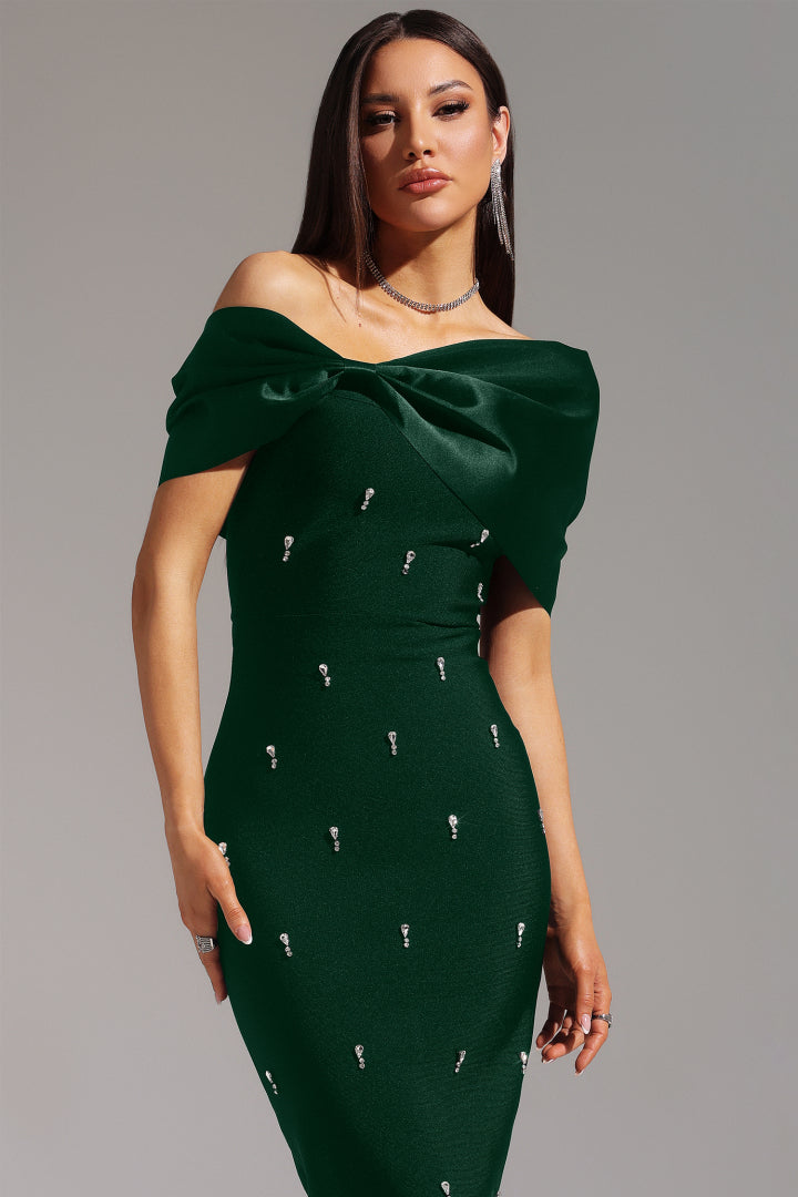 Palez Green Long Evening Dress
