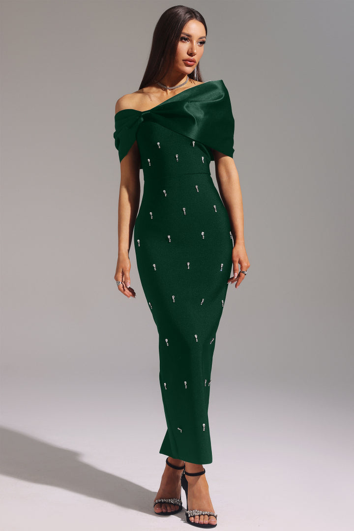 Palez Green Long Evening Dress