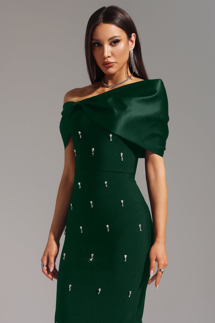 Palez Green Long Evening Dress