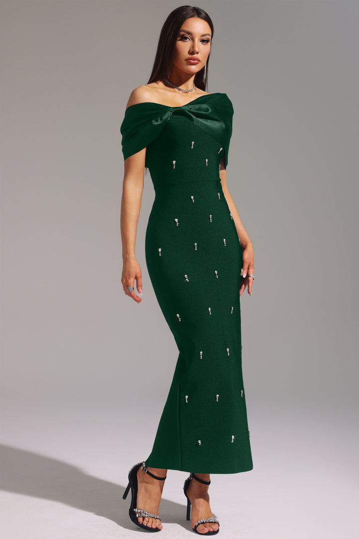 Palez Green Long Evening Dress
