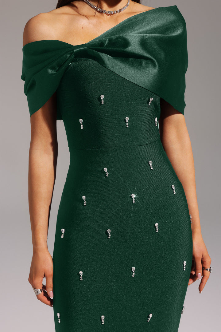 Palez Green Long Evening Dress