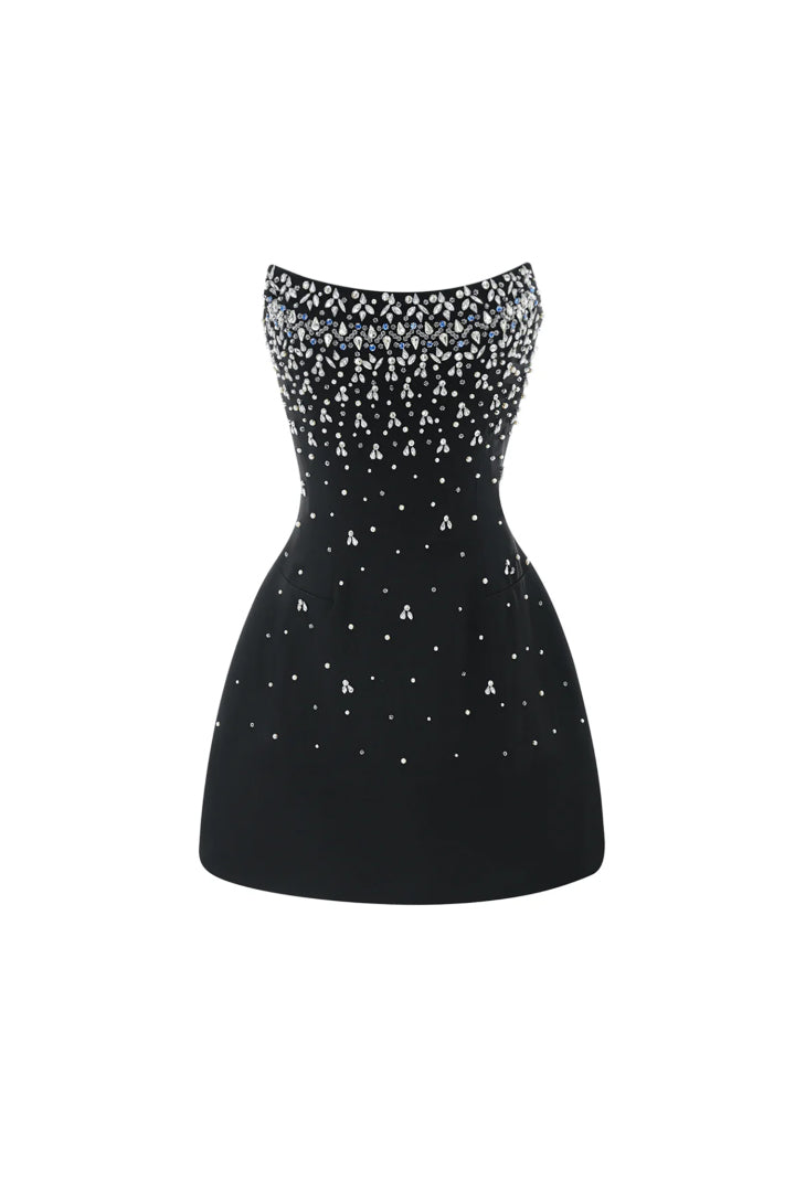 Mavis Black Mini Evening Dress