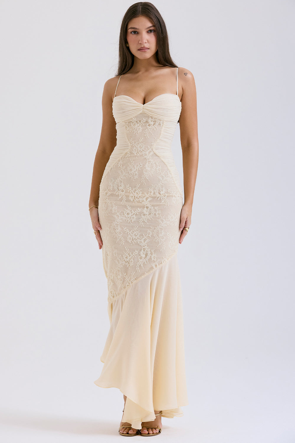 Felicia Strapless Vanilla Evening Dress