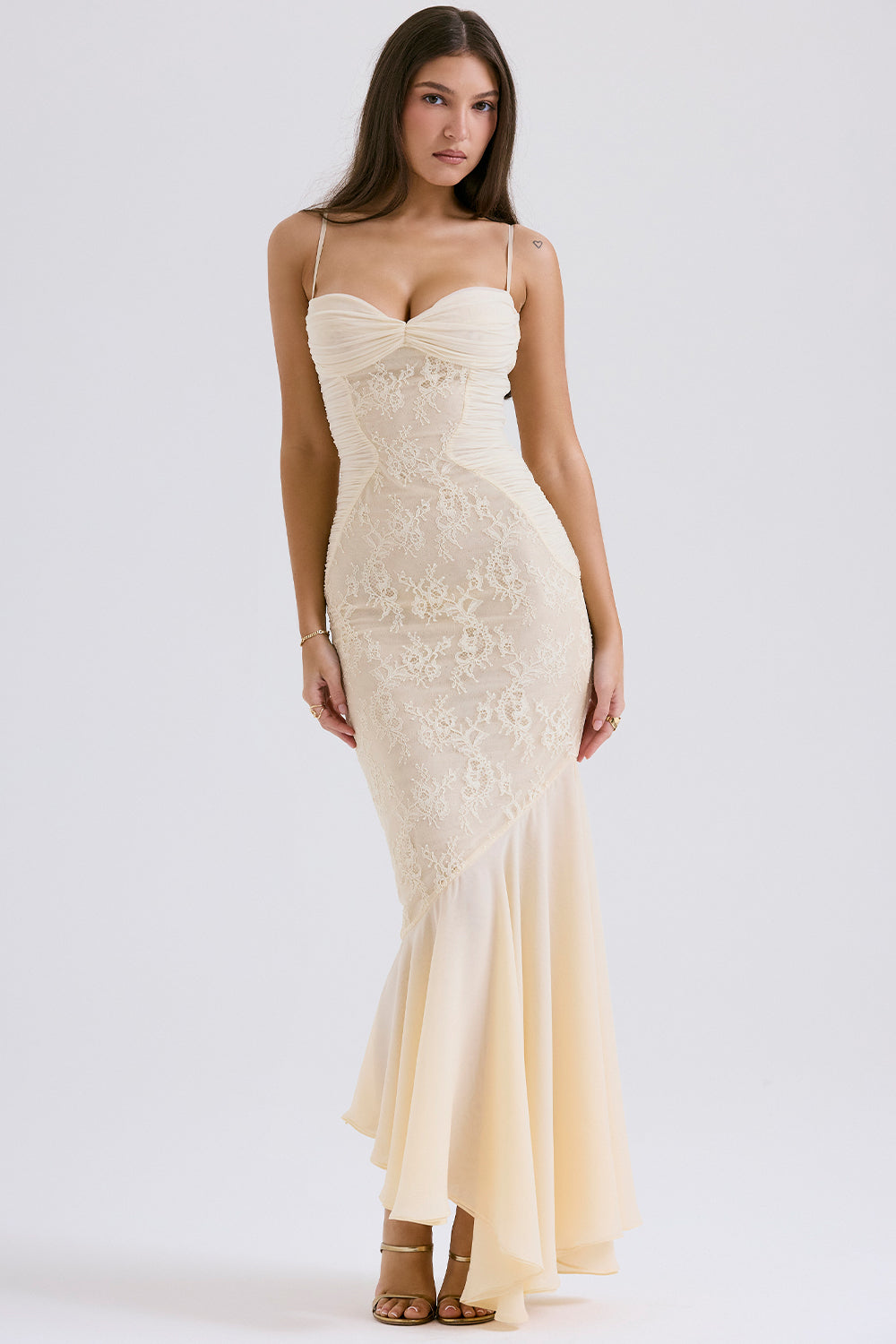 Felicia Strapless Vanilla Evening Dress