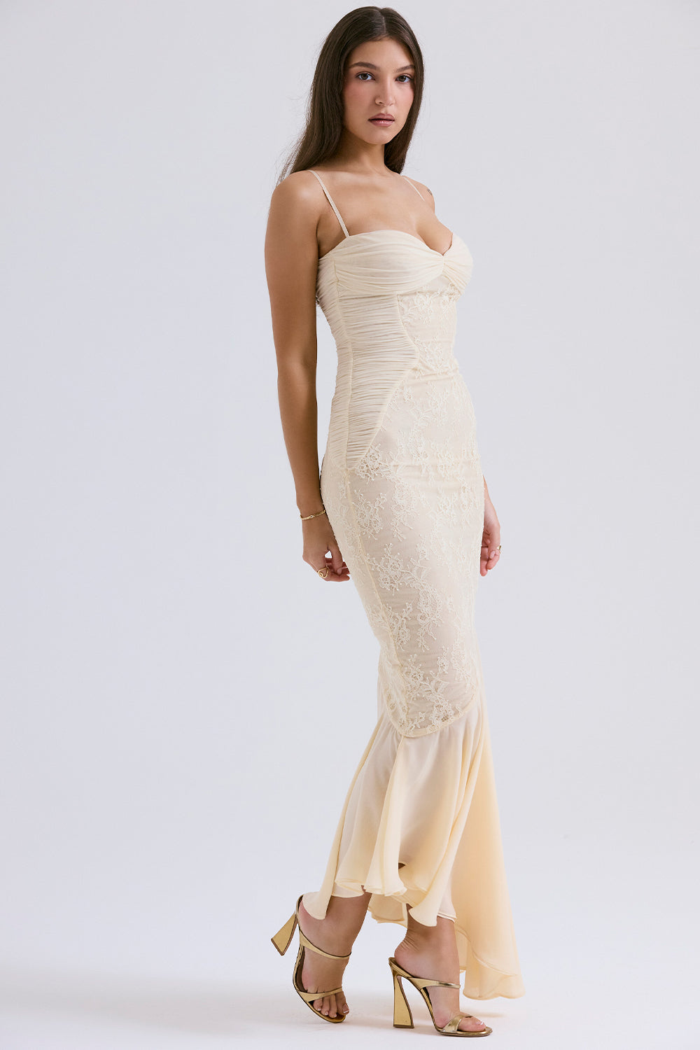 Felicia Strapless Vanilla Evening Dress