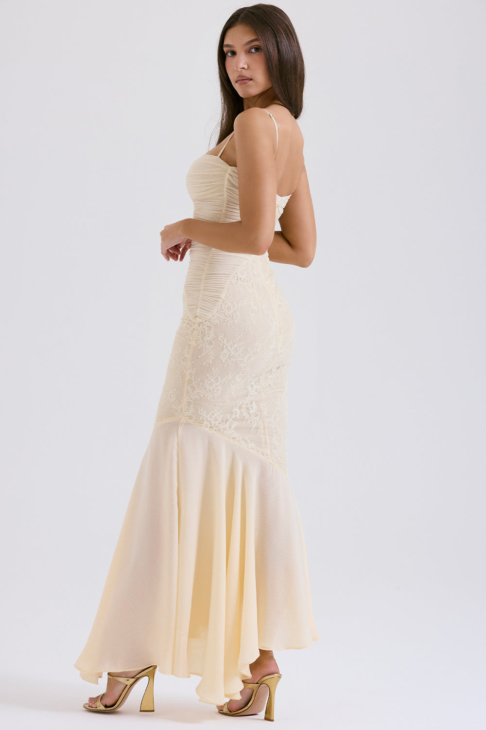 Felicia Strapless Vanilla Evening Dress
