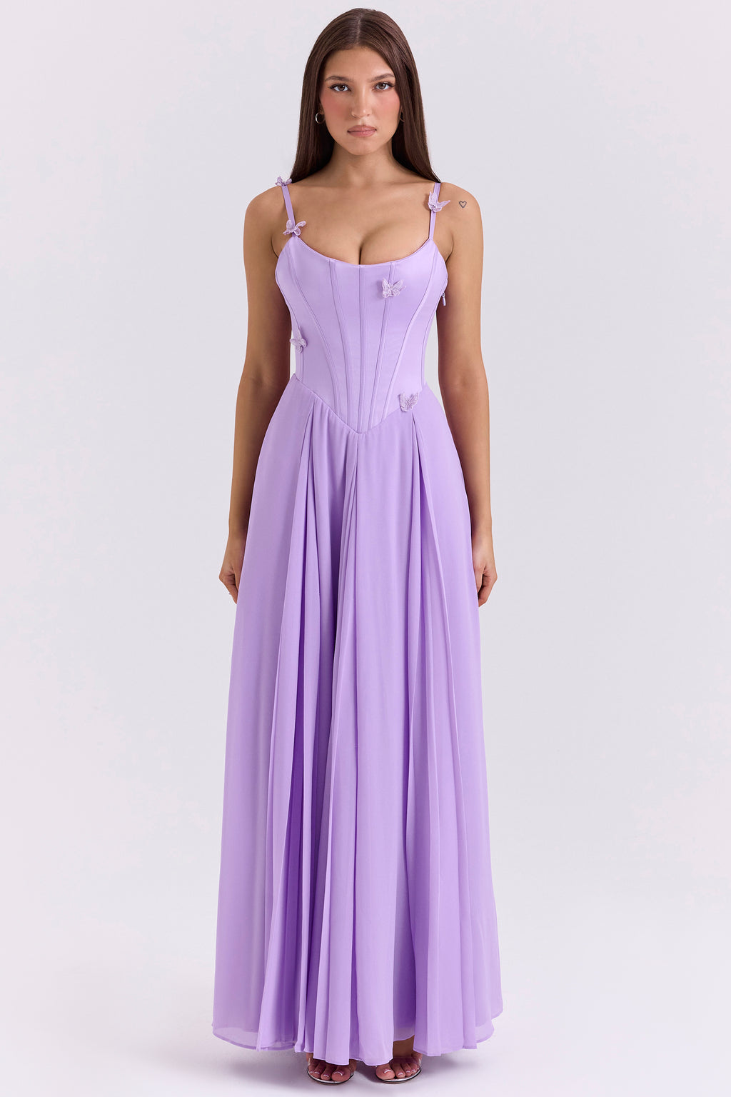 Pascha Strapless Orchid Long Evening Dress