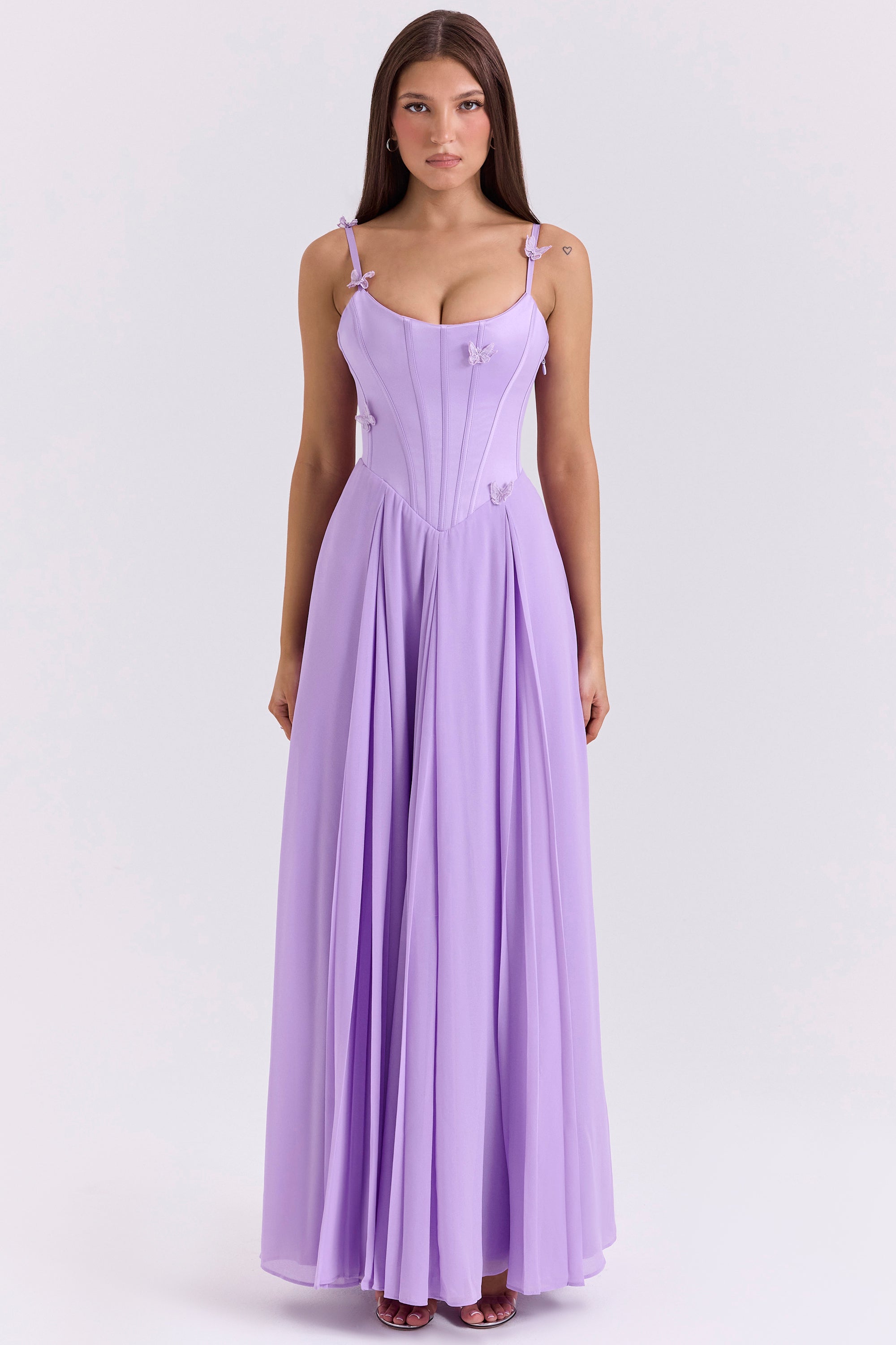 Pascha Strapless Orchid Long Evening Dress