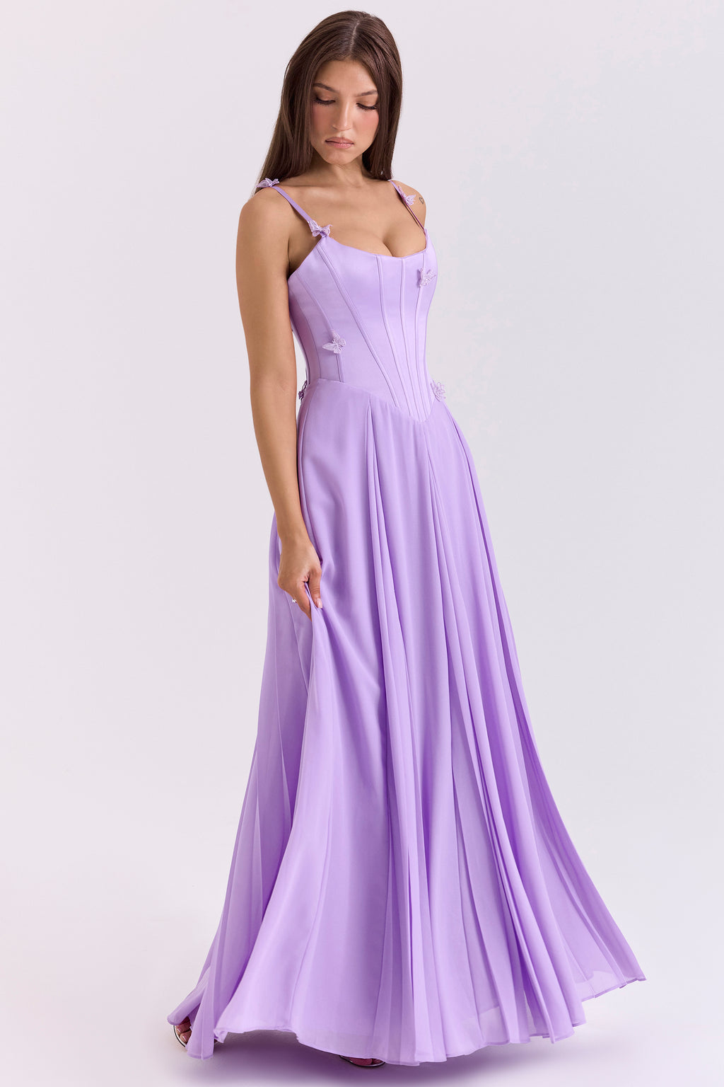Pascha Strapless Orchid Long Evening Dress