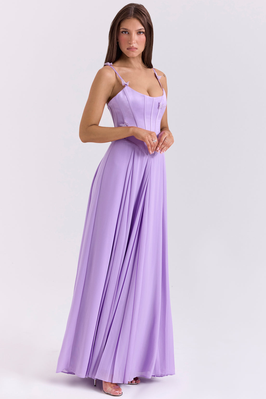 Pascha Strapless Orchid Long Evening Dress