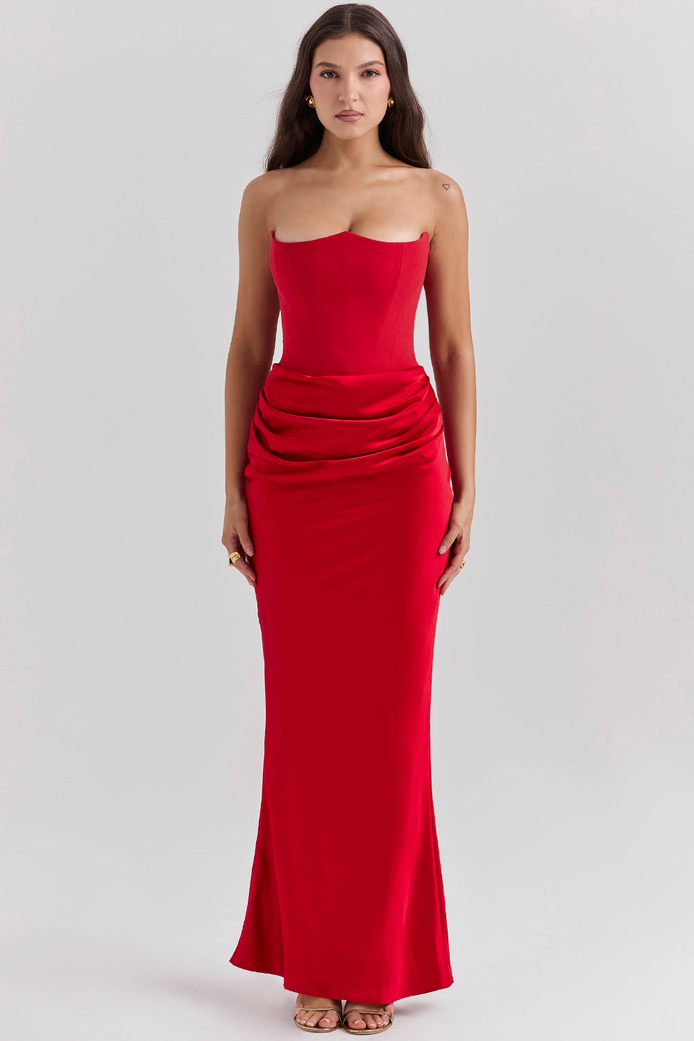 Persephone Strapless Take Red Long Evening Dress