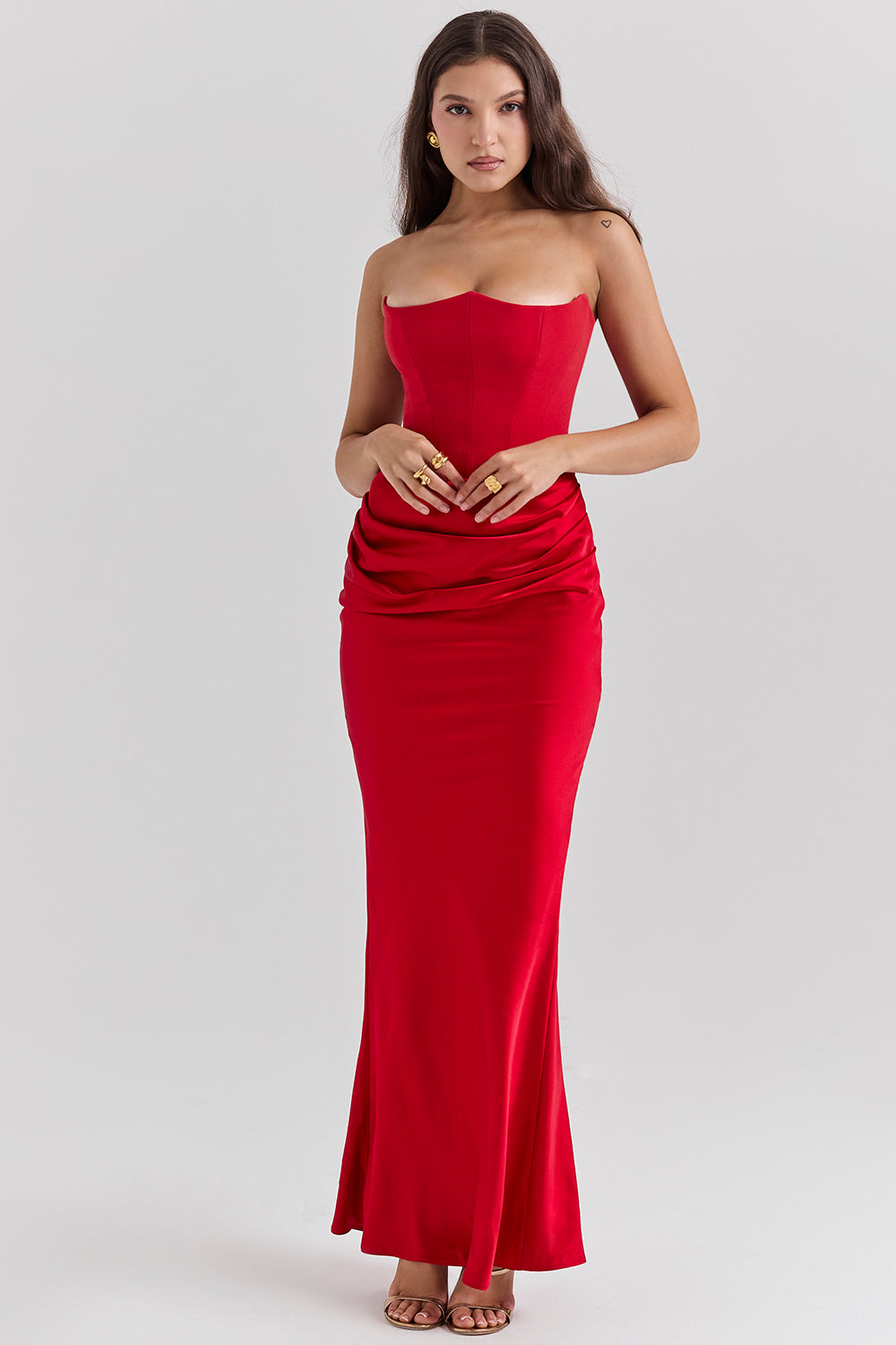 Persephone Strapless Take Red Long Evening Dress